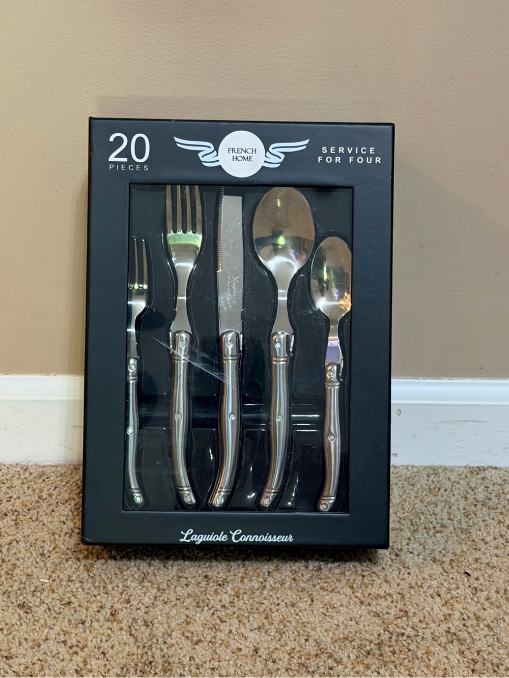 French Home Laguiole Connoisseur 20-Piece Stainless Cutlery Set - Silver